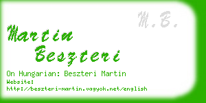 martin beszteri business card